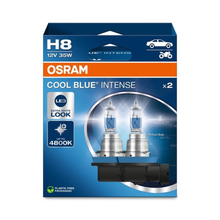 Set 2 becuri halogen H8 12V Osram Cool Blue Intense NextGen
