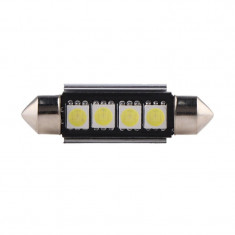 Bec Led Auto Techstar® Festoon, 4 LED, Alb Rece, 6000K, 12V, 150 lm, 41mm