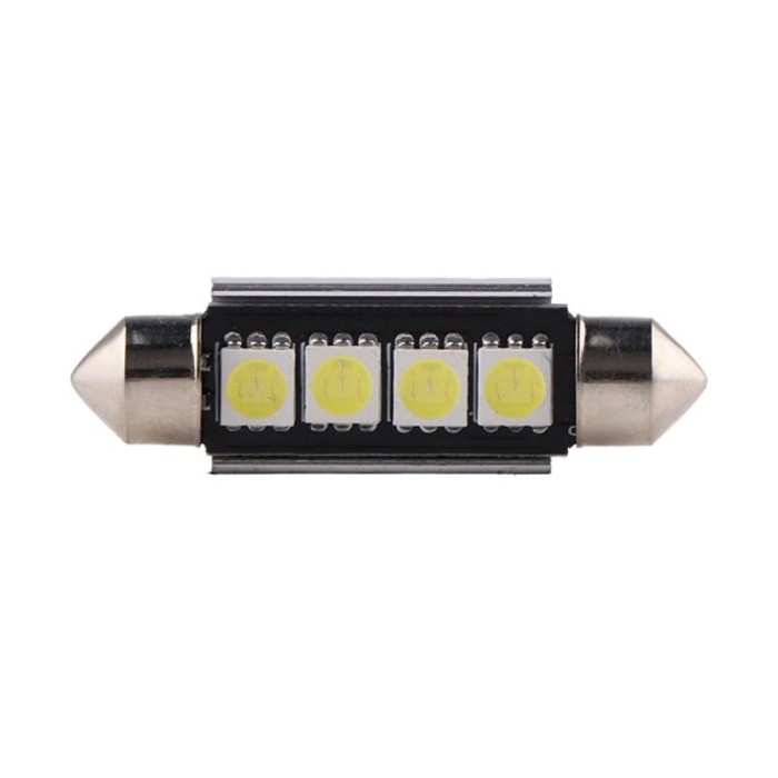 Bec Led Auto Techstar&reg; Festoon, 4 LED, Alb Rece, 6000K, 12V, 150 lm, 41mm