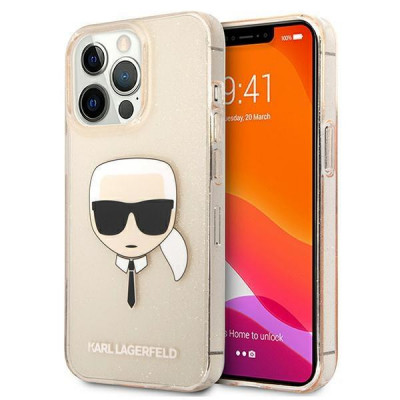 Husa Karl Lagerfeld IPhone 13 Pro Max Head glitter pink foto