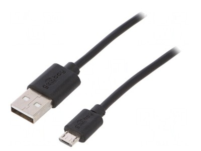 Cablu USB 2.0 A la Micro B 0,5m Negru foto