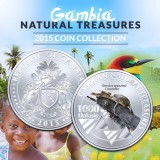 Gambia 1000 Dalasis 2015 UNC Crocodil 40mm, Africa