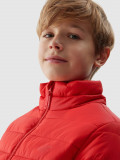Geacă din puf cu umplutură reciclată pentru băieți - roșie, 4F Sportswear