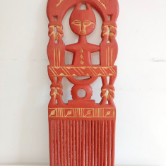 Piaptan de lemn sculptat Ashati Ghana Africa ritual 43 cm lungime