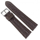 Cumpara ieftin Curea Ceas &bdquo;Mocha Shark&rdquo; WZ2898 &ndash; Piele Veritabilă de Rechin, Maro &Icirc;nchis (12mm