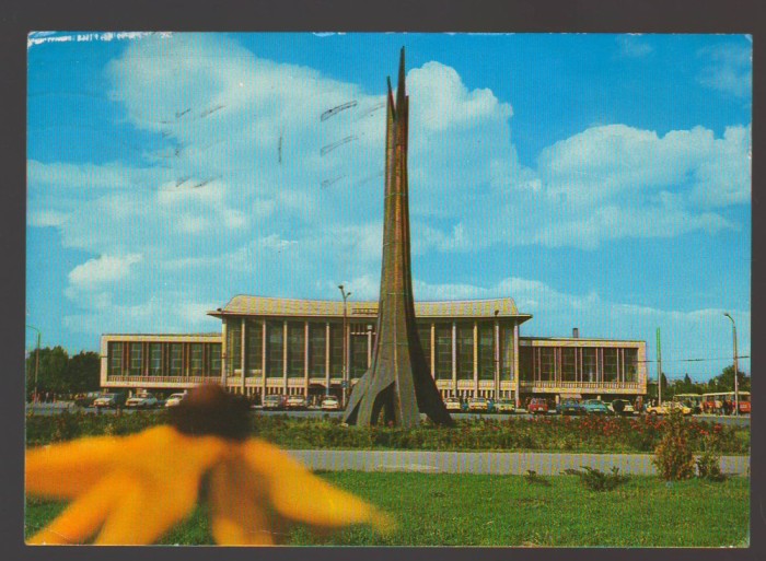 CPIB 24477 CARTE POSTALA - BRASOV, GARA C.F.R., CIRCULATA, 1987, STAMPILE, TIMBRU