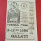 Program -Turneul Final de Baschet - Galati - div.B tineret 1985