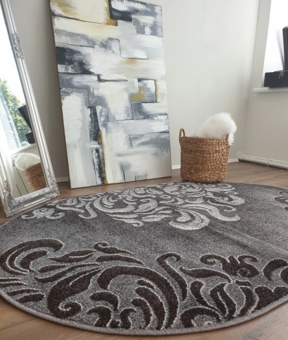 Covor Modern, Mira 24031, Gri, Oval, Diverse Dimensiuni - 50x80 cm
