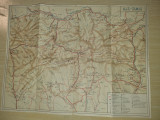 harta turistica olt - timis - anii &#039;60 -&#039;70 - dimensiuni 51 / 39 cm