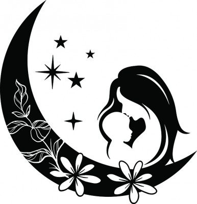 Sticker decorativ, Luna, Negru, 62 cm, 7476ST foto