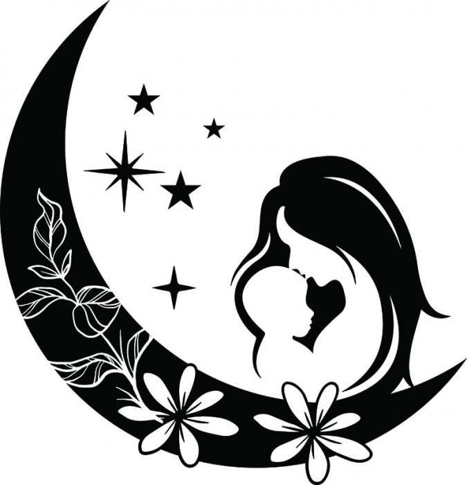Sticker decorativ, Luna, Negru, 62 cm, 7476ST
