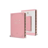 KJV Holy Bible, Giant Print Thinline Large Format, Pink Premium Imitation Leathe R with Ribbon Marker, Red Letter, and Thumb Index