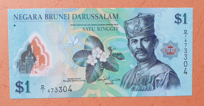 1 Dolar 2011 - Bancnota veche Brunei - one dollar - piesa SUPERBA - UNC
