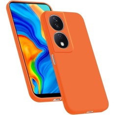 Husa Soft Touch, slim, ALC Mobile, anti soc, compatibila cu Honor X7B, Portocaliu Tpu foto