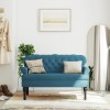 VidaXL Banchetă cu spătar, albastru, 119,5x64,5x75 cm, catifea 372164