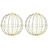 vidaXL Bola cu 320 LED 2 pcs Alb cald 50 cm Metal 42019111