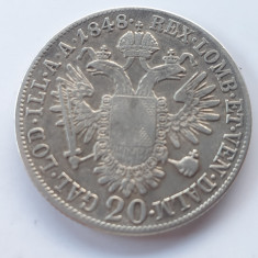 Austria 20 kreuzer 1848 A / Viena argint Ferdinand l