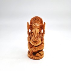 Ganesha lemn exotic statuie lucrata manual 16 cm arta Asia zeitate Hindu