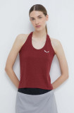 Cumpara ieftin Salewa top sport Lavaredo Hemp Cropped femei, culoarea bordo