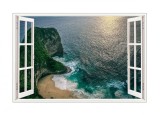 Cumpara ieftin Sticker decorativ, Fereastra 3D, Ocean, 85 cm, 590STK, natura si peisaje