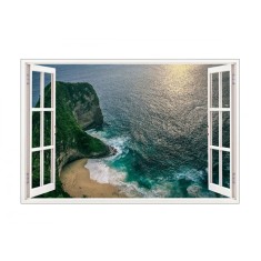 Sticker decorativ, Fereastra 3D, Ocean, 85 cm, 590STK