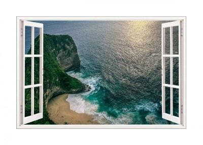 Sticker decorativ, Fereastra 3D, Ocean, 85 cm, 590STK foto