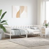 VidaXL Pat de zi fără saltea, alb, 80x200 cm, lemn masiv pin