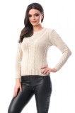 E586-15 Pulover cu modele in tesatura si maneci lungi, S/M