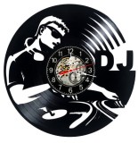 Ceas de Perete DJ Disc Jockey Mixer Casti din Disc Vinil Negru 30 cm Quartz Silentios