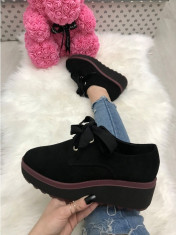 Pantofi adidasi dama negri cu platforma marime 39+CADOU foto