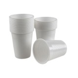 Pahare, 100 buc/ set, 200 ml, albe, Dopla
