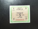 ITALIA OCUPAȚIE MILITARĂ ALIAȚI 5 LIRE 1943