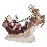 Cumpara ieftin Figurina Mos Craciun cu Sanie si Reni polirasina multicolora 42x14x36 cm