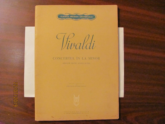 GE - VIVALDI &quot;Concertul in La minor&quot; / pentru studiul viorii