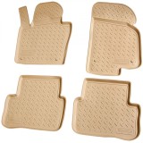 Set de 4 covorase bej cauciuc 3D stil tavita premium pentru VW Passat B6, CC, B7, Volkswagen, Recambo