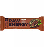 Baton energizant Raw Energy cu cacao si boabe de cacao, 50g Bombus