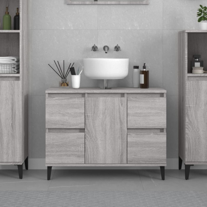 Gossi dulap de chiuveta, gri sonoma, 80x33x60 cm, lemn prelucrat