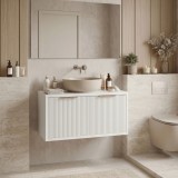 Dulap baie pentru lavoar Rea Core 80cm White