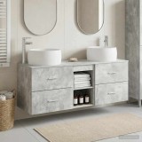 Cumpara ieftin Set mobilier de baie suspendat 3 buc. Gri Beton