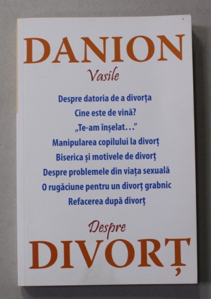 DESPRE DIVORT de DANION VASILE , 2020