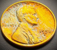 Moneda istorica 1 CENT - SUA, anul 1958 D * cod 5209 - patina frumoasa