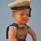 Papusa veche realizata in tehnica papier mache Marinar circa 1950