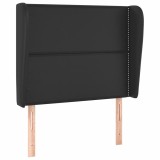 Cumpara ieftin Tablie de pat cu aripioare, negru, 103x23x118/128 cm, piele eco