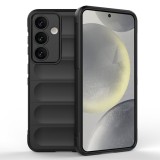 Husa pentru samsung galaxy s24 plus, antisoc, margini cu striatii, design minimalist, black