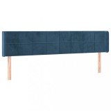 Cumpara ieftin Tablie pat cu aripioare albastru inchis 183x16x78/88 cm catifea