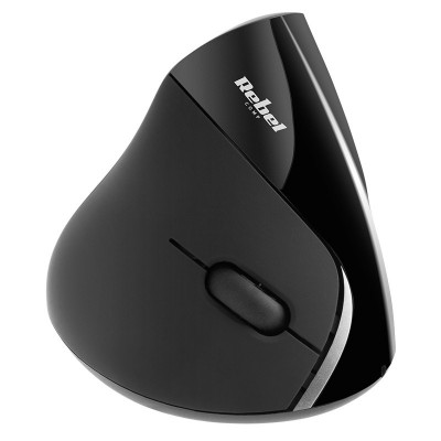 Mouse vertical Wireless Rebel, 800-1600 dpi, 5 butoane, ABS, USB 2.0, Negru foto