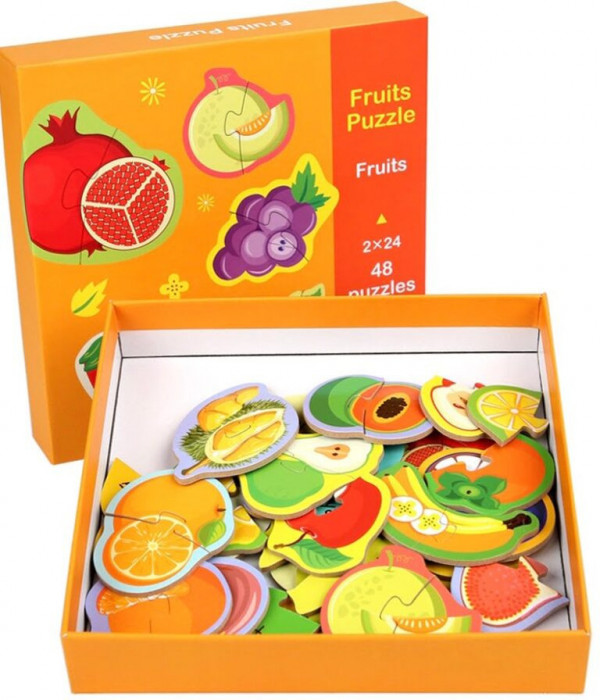 Puzzle pentru bebelusi &ndash; Fructe, 48 piese, 7Toys