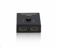 HDMI 2-Port Switcher Splitter Selector Bi-directional 2x1 &amp;amp; 1x2 nou foto