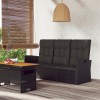 VidaXL Bancă rabatabilă de grădină cu perne, negru, 173 cm, poliratan 362183