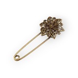 Brosa ac de siguranta Floare filigram, 25 x 60 mm, Vintage, Crisalida
